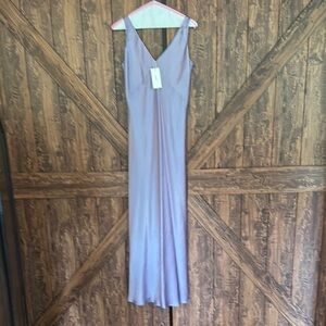 New with tags. Vince Wisteria V-Neck Bias Satin Maxi Dress
